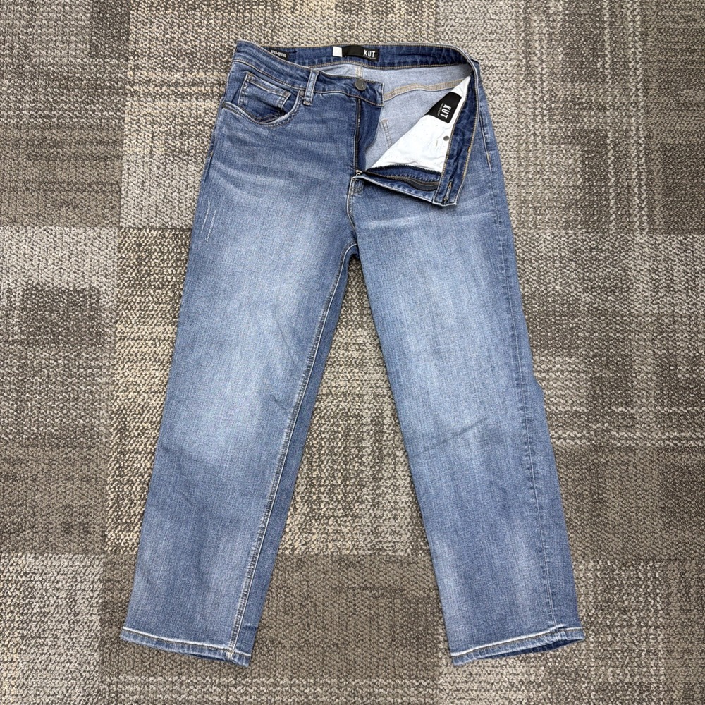Kut From The Kloth Womens 8 Jeans Elizabeth Fab Ab Crop Straight Leg High Rise